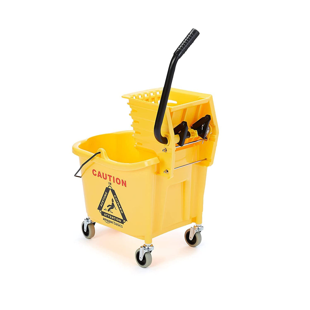 Yellow 35-Quart Mop Bucket on Wheels E60037