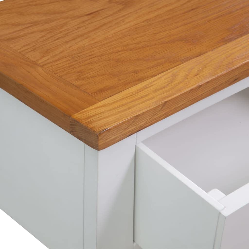Solid Oak and Acacia Wood Console Table with Two Drawers and Shelf R823151