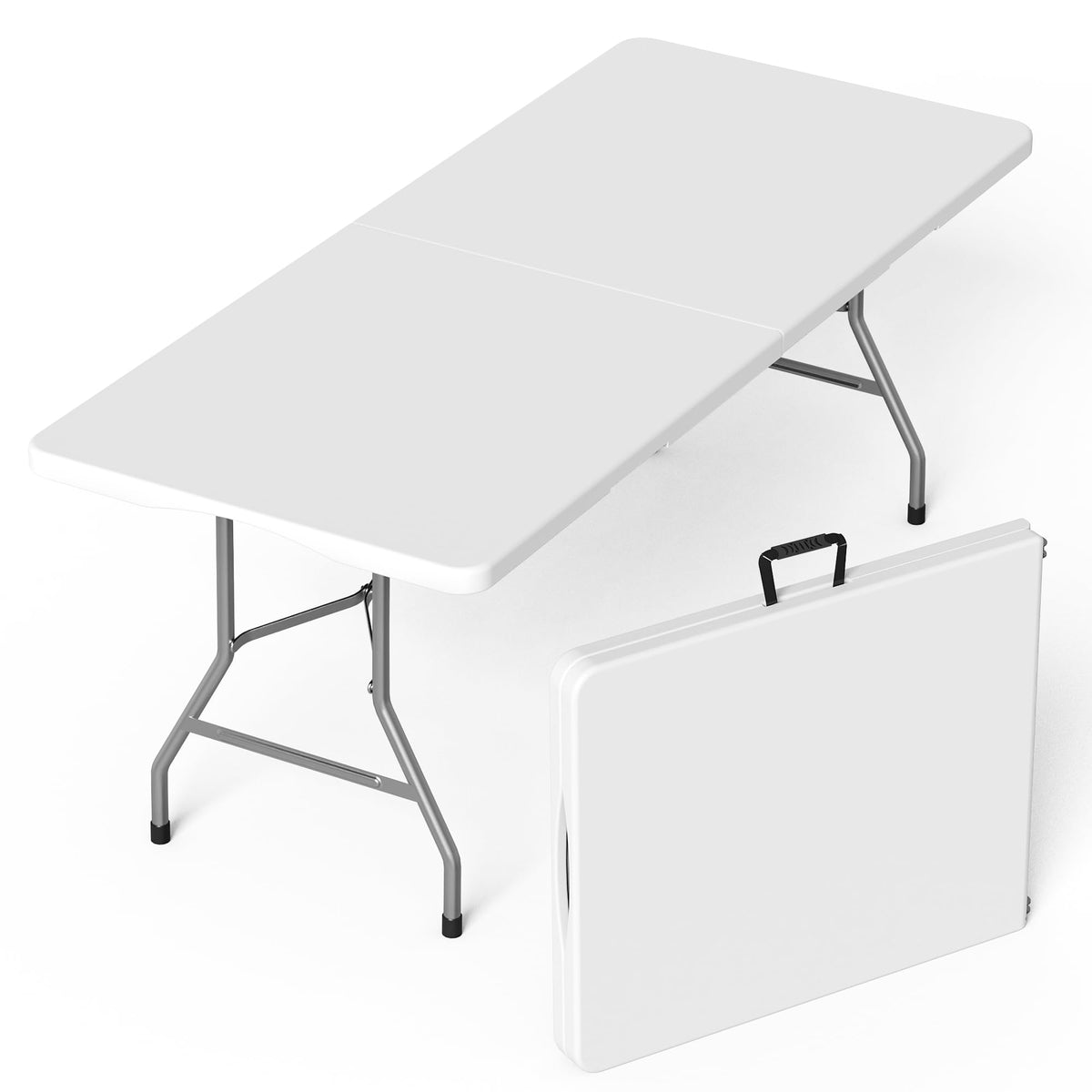 6 Foot Folding Plastic Table Heavy Duty HDPE K861793