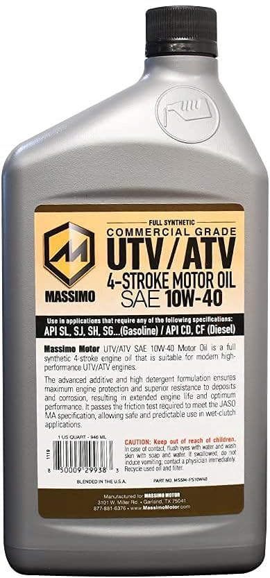 10W-40 Full Synthetic Oil 1 Qt. 2packs B491791