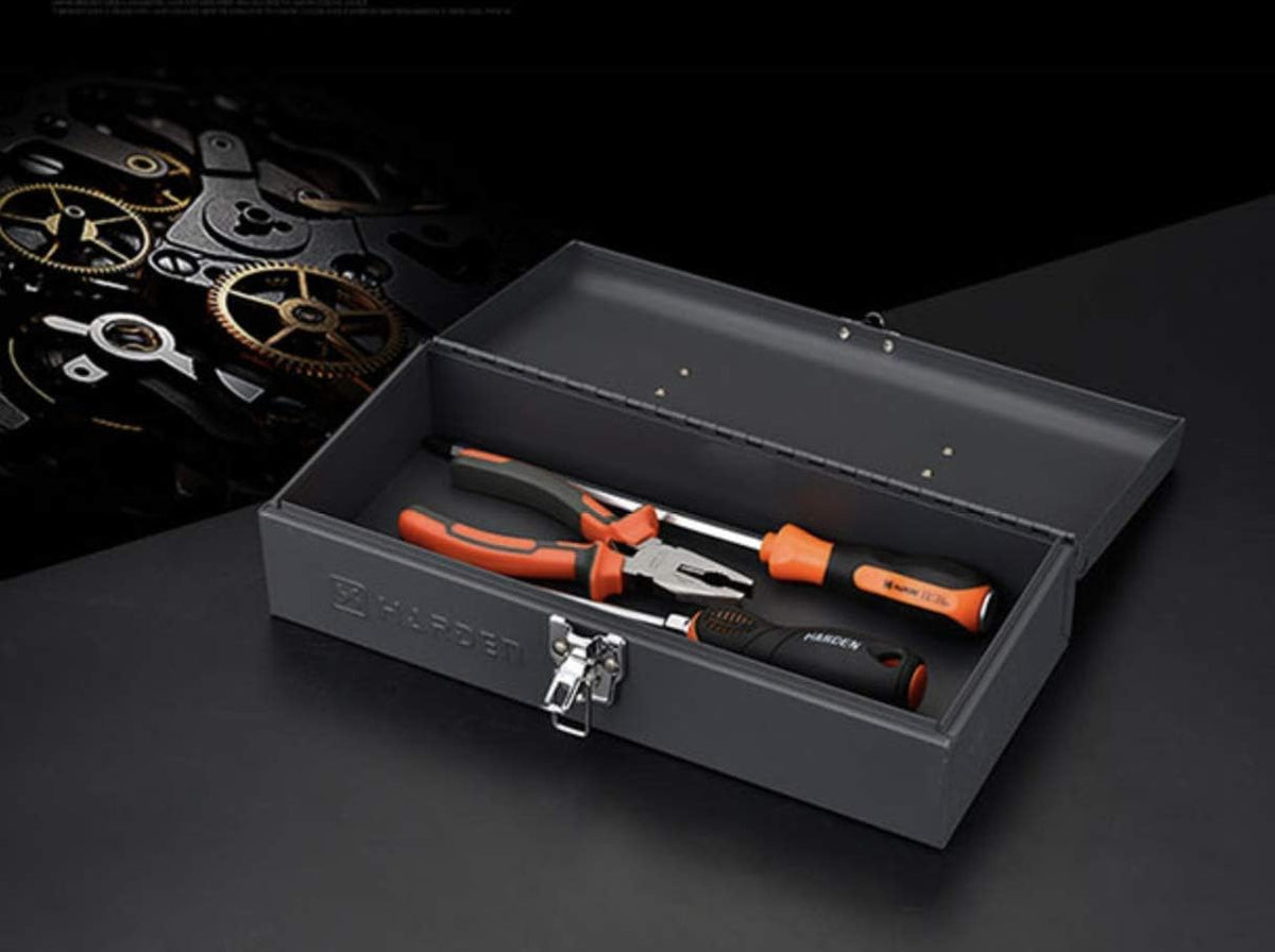 Metal Tool Box with Organizer Tray and Handle Z322507