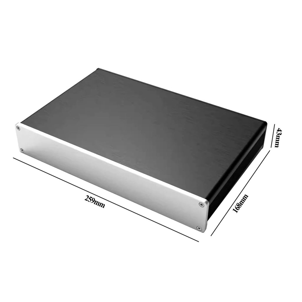 Aluminum Amplifier Chassis 259 * 43 * 168mm Black J74321