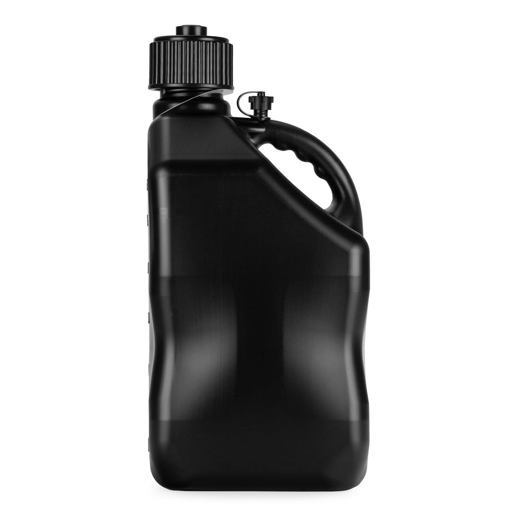 5.5 Gallon Square Motorsport Jug Black with Filler Hoses 4 Pack J6355