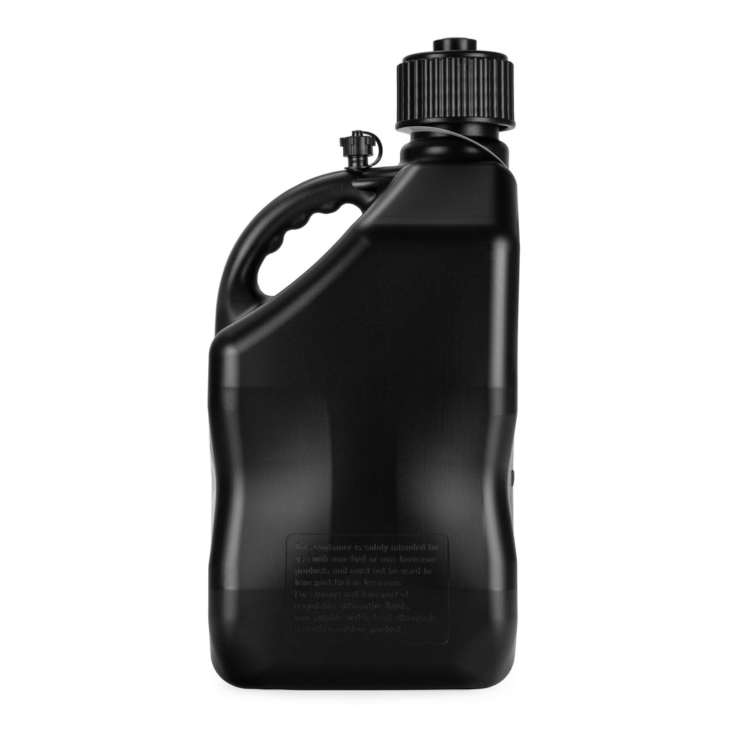 5.5 Gallon Square Motorsport Jug Black with Filler Hoses 4 Pack J6355