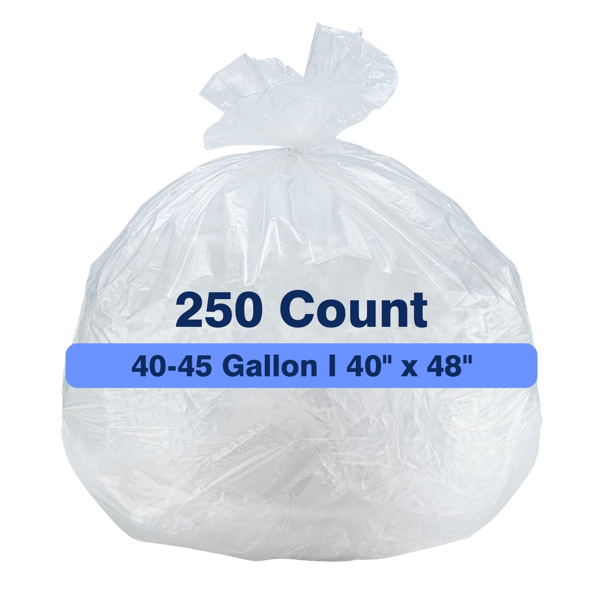 Clear 40-45 Gallon Trash Can Liners, 250 Count K532