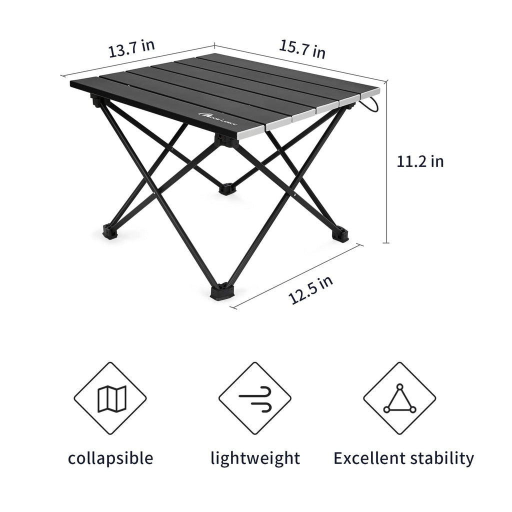 Ultralight Folding Camping Table with Carry Bag Black D8756