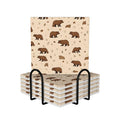 Square Cartoon Bear Ceramic Coasters Set of 6 K928