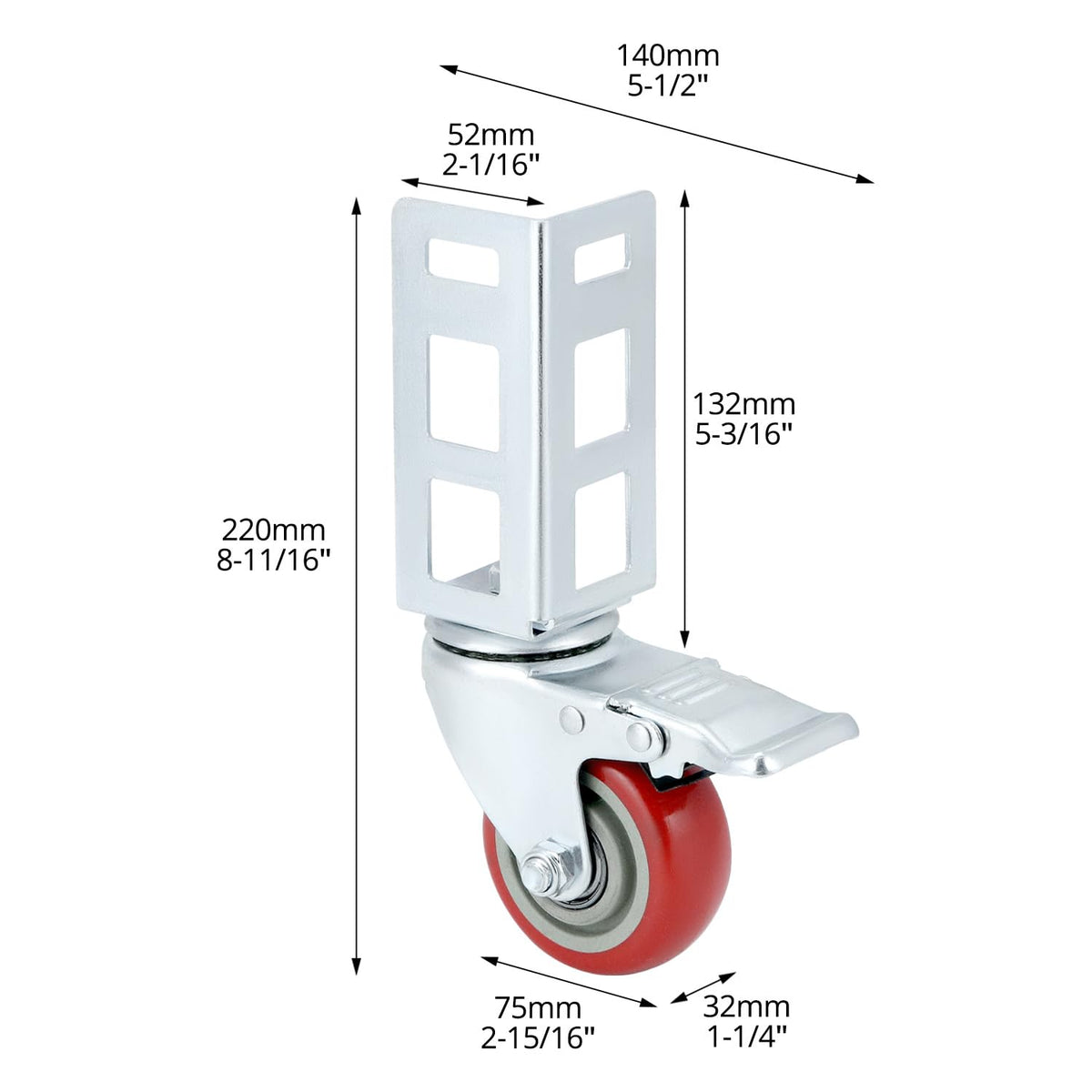 3" Caster Wheels 500 lb Load Capacity 4 Pack U646