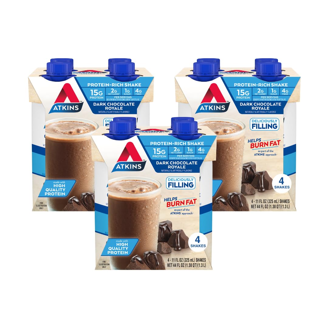 Dark Chocolate Protein Shake, 15g Protein, 2g Net Carb, 12 Count & Peanut Butter Cups, 0g Sugar, 20 Count L800