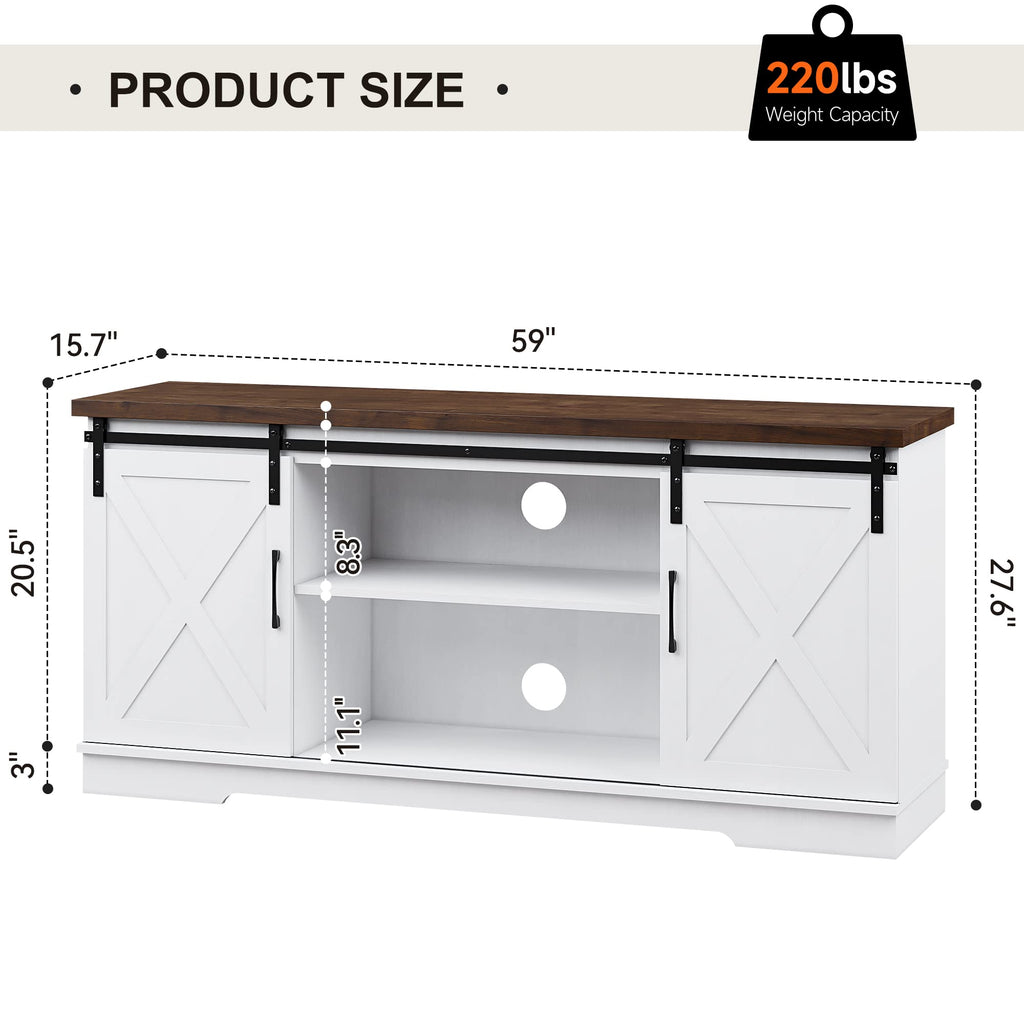Farmhouse TV Stand Entertainment Center for 65 Inch TV N91958