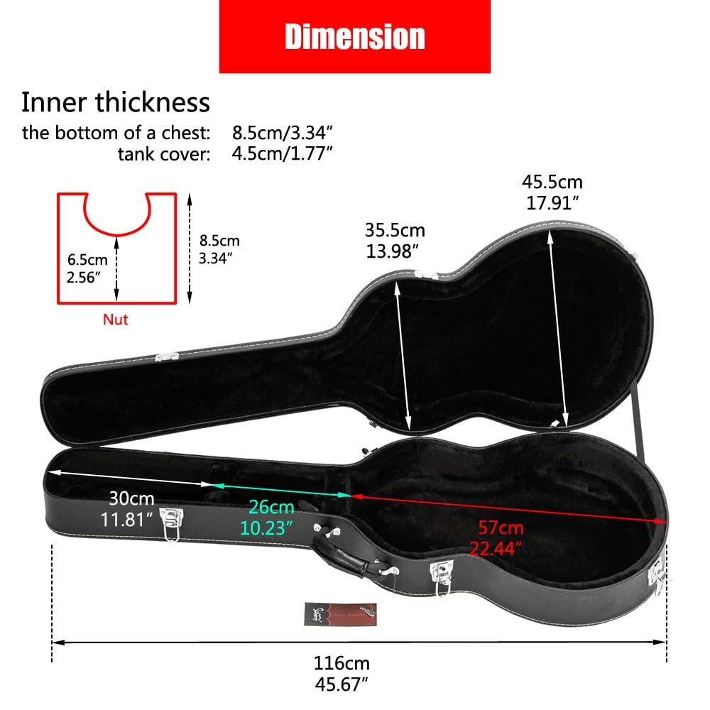 Hard Case for Semi-Hollow Hollowbody Electric Guitars U83788
