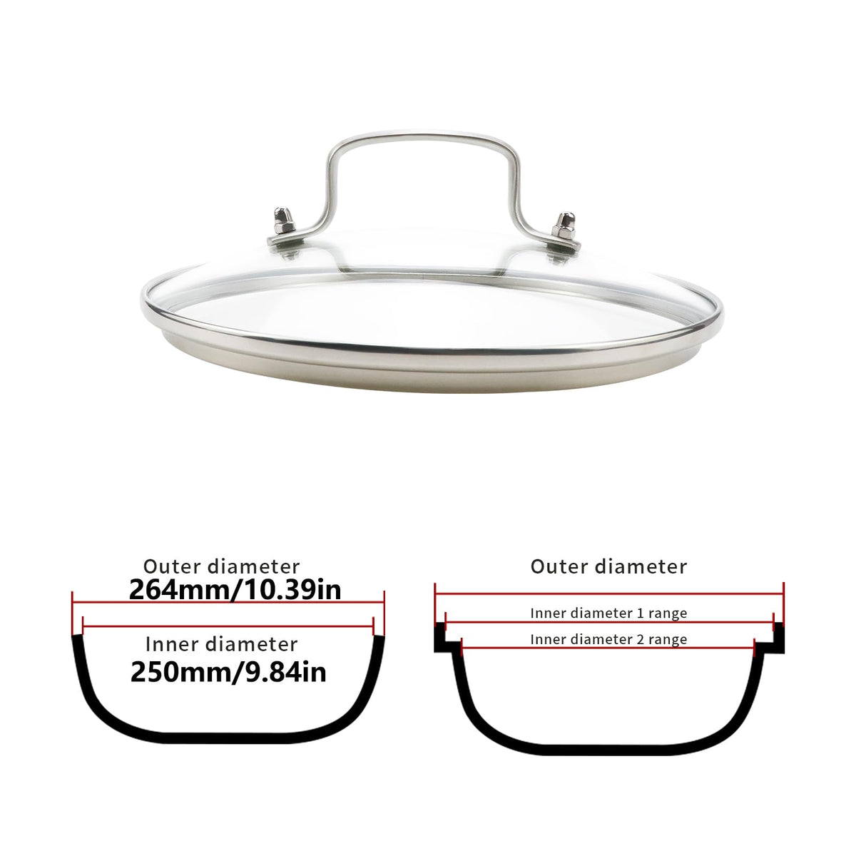 10" Tempered Glass Lid T817