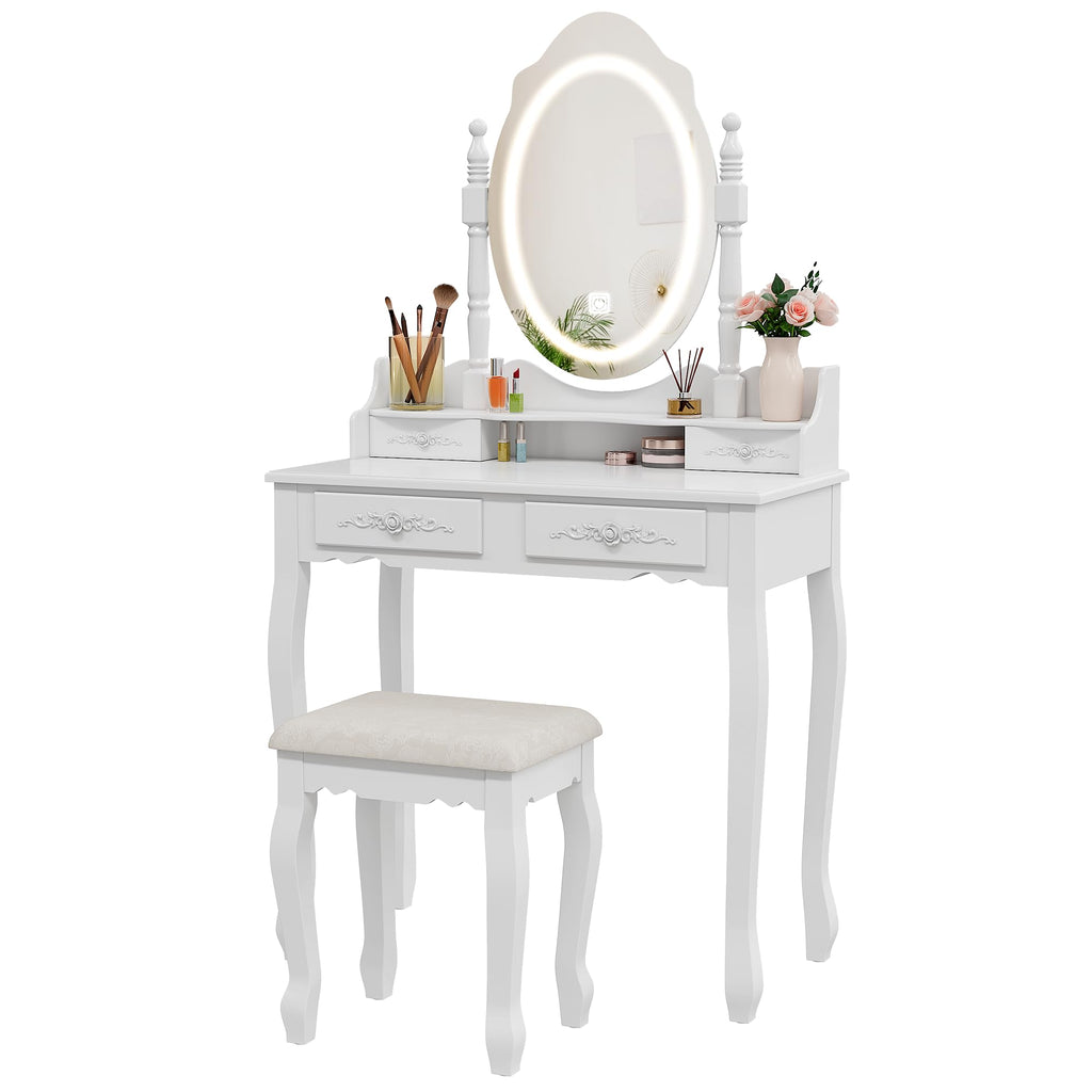 Vanity Desk with Mirror and Lights F11559