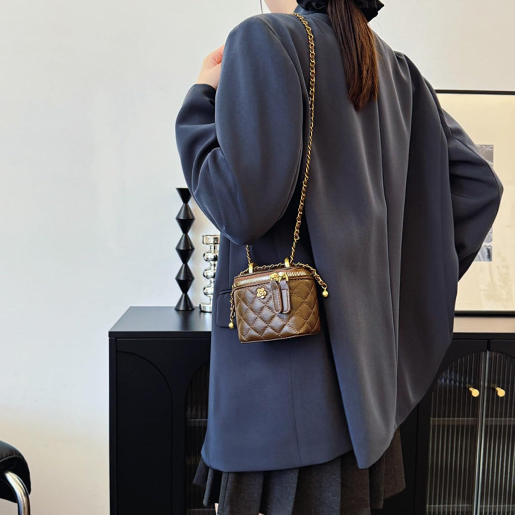 Quilted Leather Crossbody Bag with Chain Strap H83752