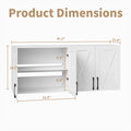 White Wall Mounted Storage Cabinet with 4 Barn Doors P920