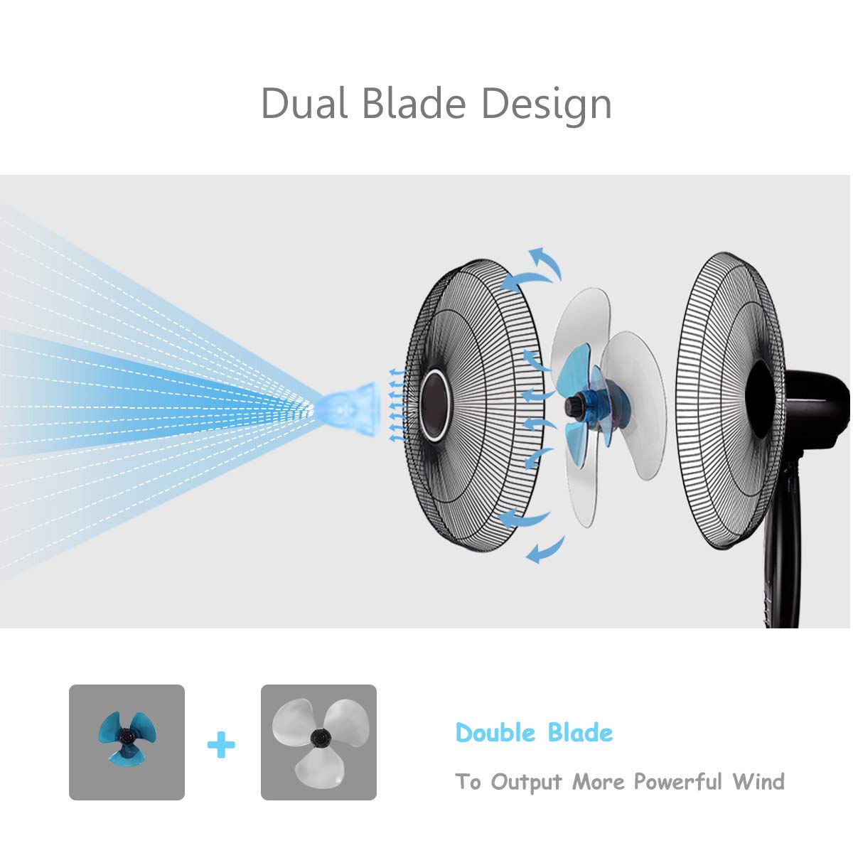 16" Oscillating Pedestal Fan with Remote Control T227