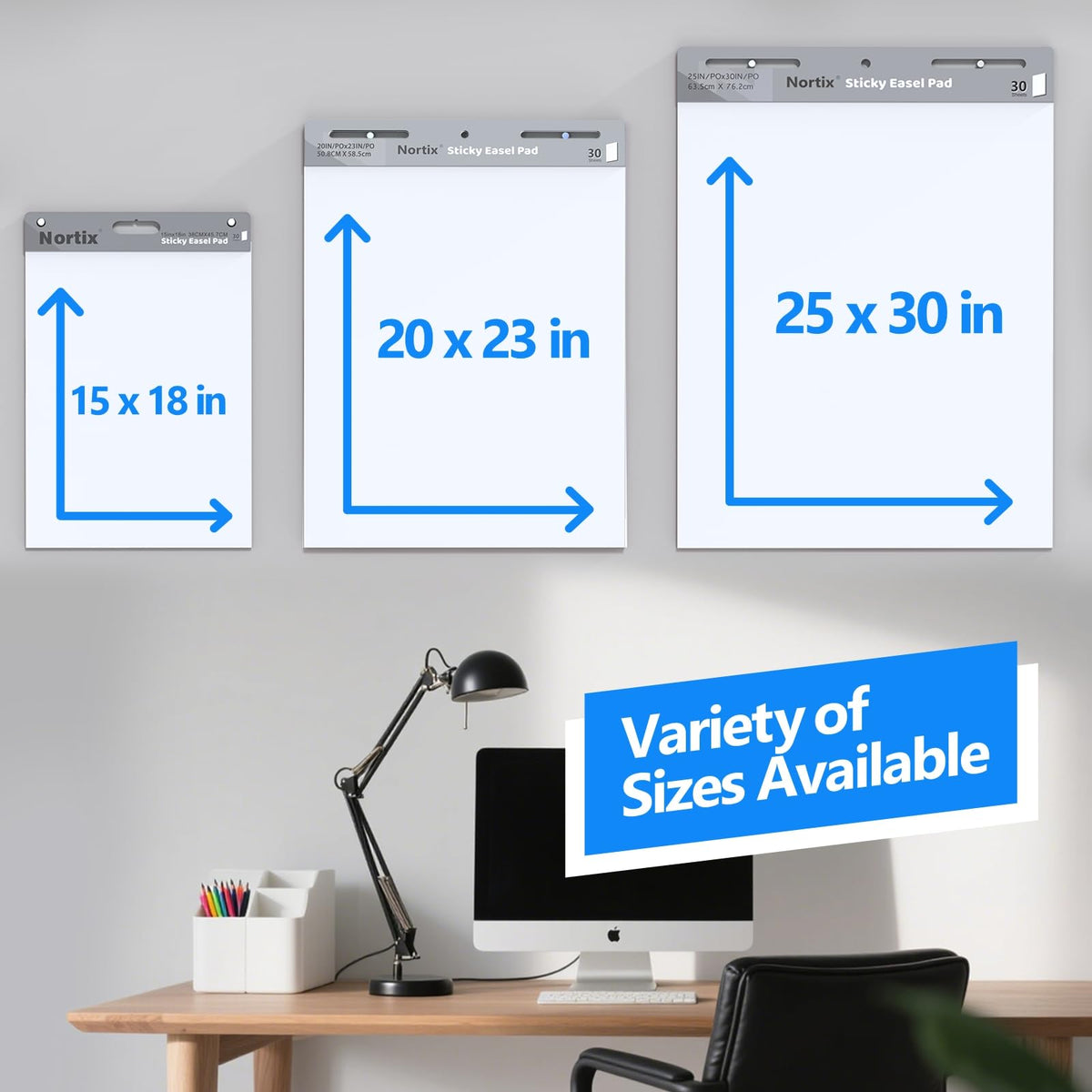 Flip Chart Paper, Sticky Easel Pads, 25 x 30 inch, 30 Sheets/Pad, 3 Pads P3733