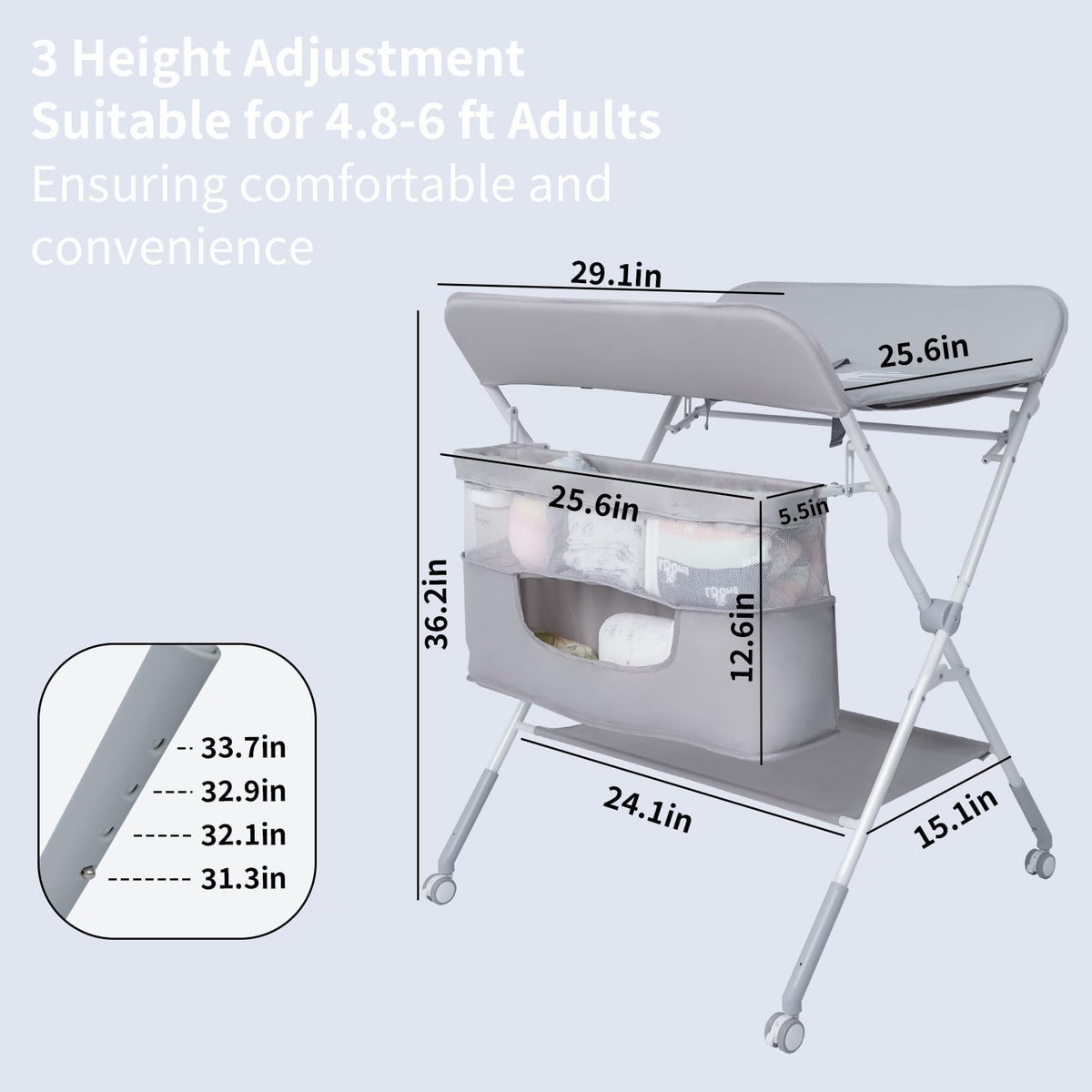 Portable Folding Baby Changing Table with Safety Belt O95276