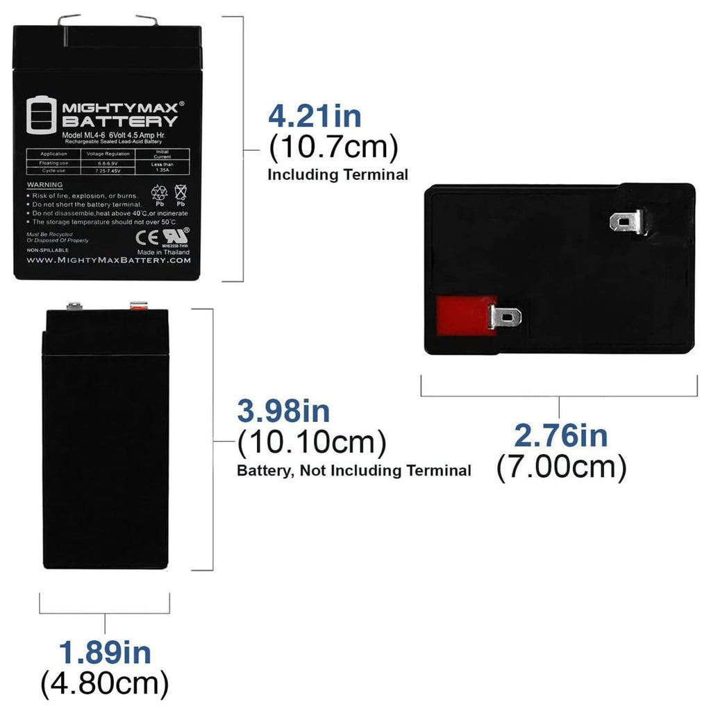 6V 4.5AH SLA Battery 2 Pack G44730