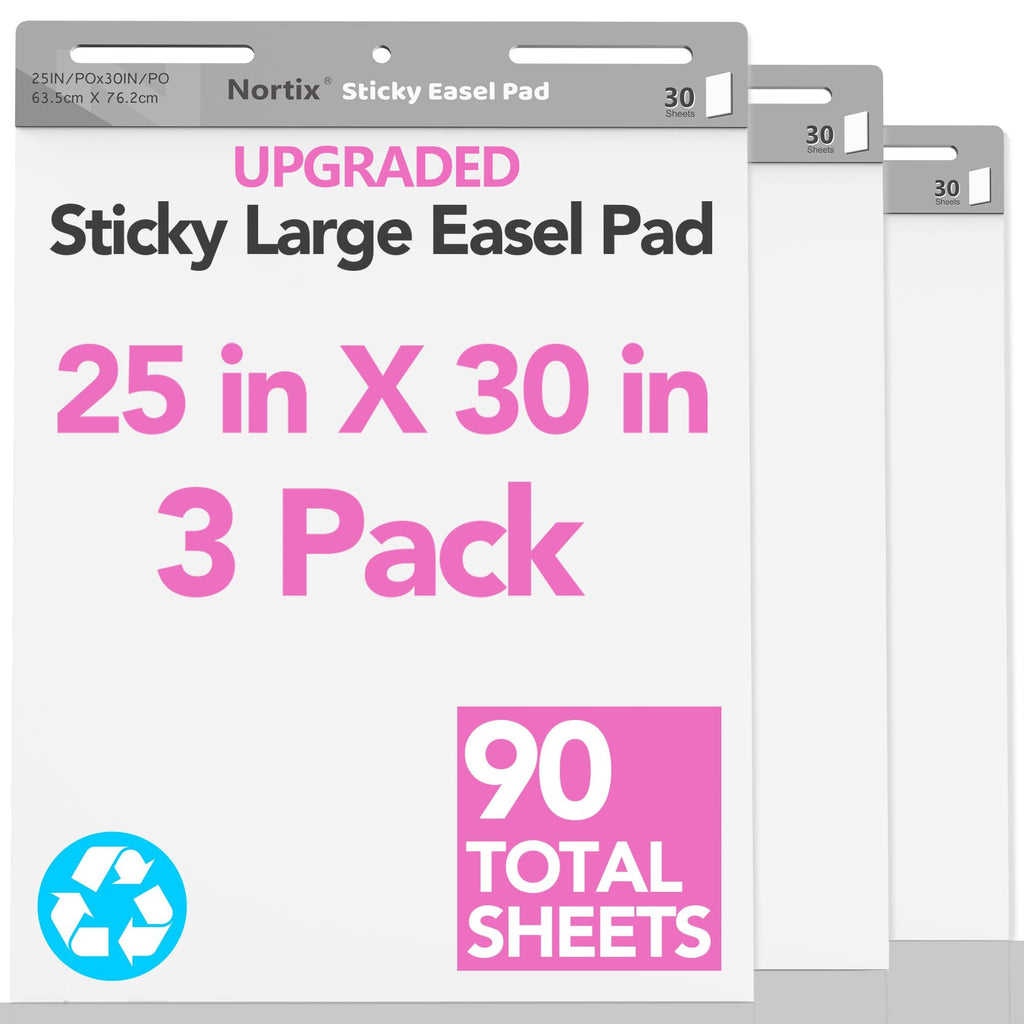 Flip Chart Paper, Sticky Easel Pads, 25 x 30 inch, 30 Sheets/Pad, 3 Pads P3733