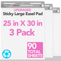 Flip Chart Paper, Sticky Easel Pads, 25 x 30 inch, 30 Sheets/Pad, 3 Pads P3733