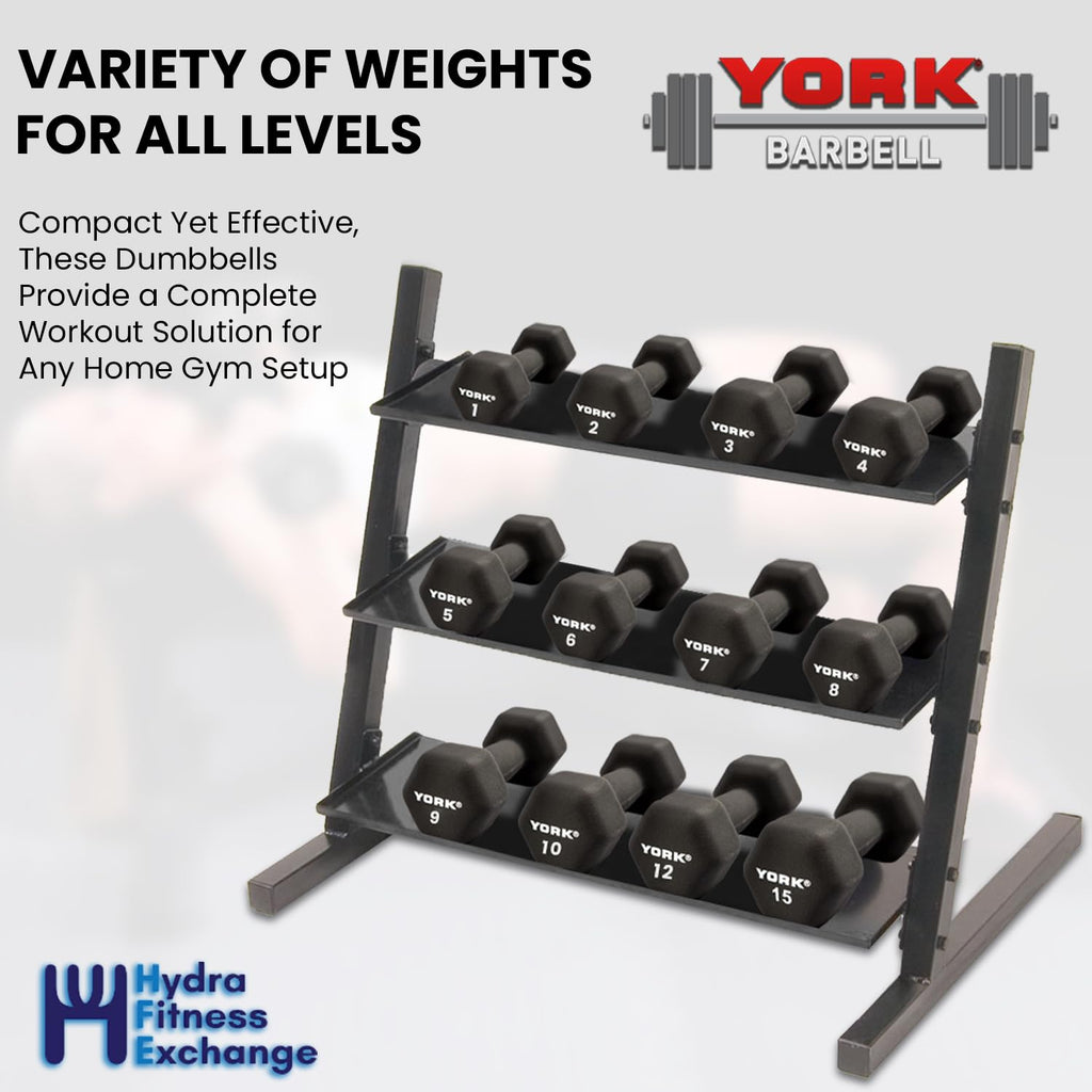 Neoprene Hexagon Dumbbells with Cast Ergo Handle, 10lb Pack of 4 R11334