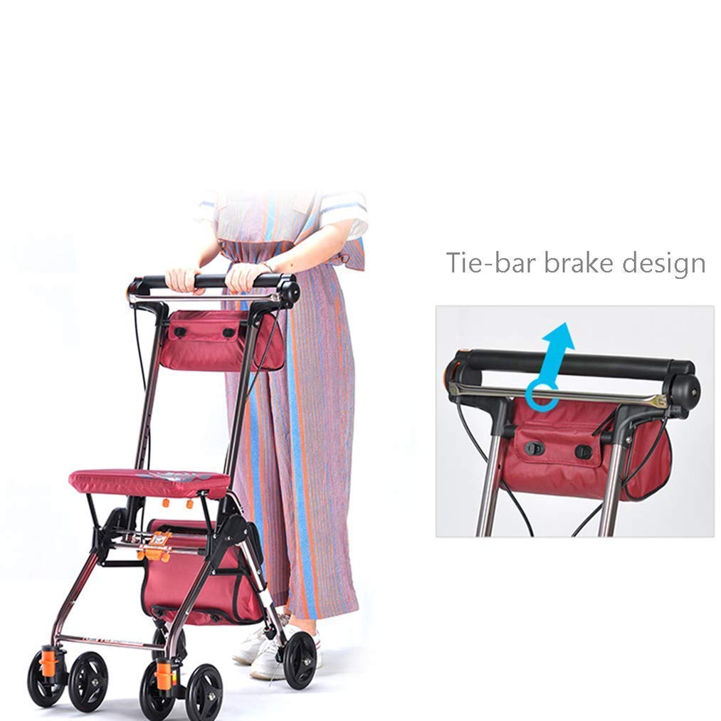 Portable Rollator Walker with Seat H1317