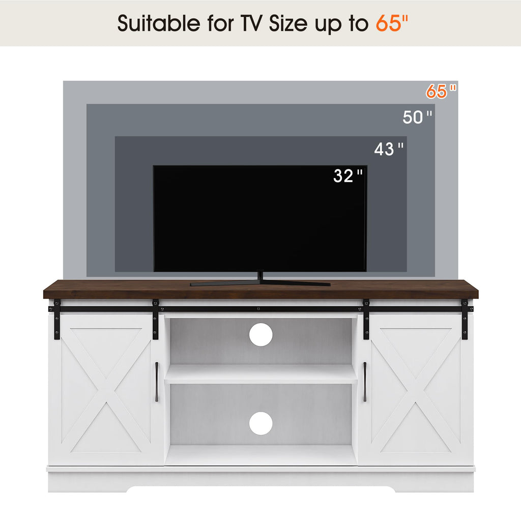 Farmhouse TV Stand Entertainment Center for 65 Inch TV N91958