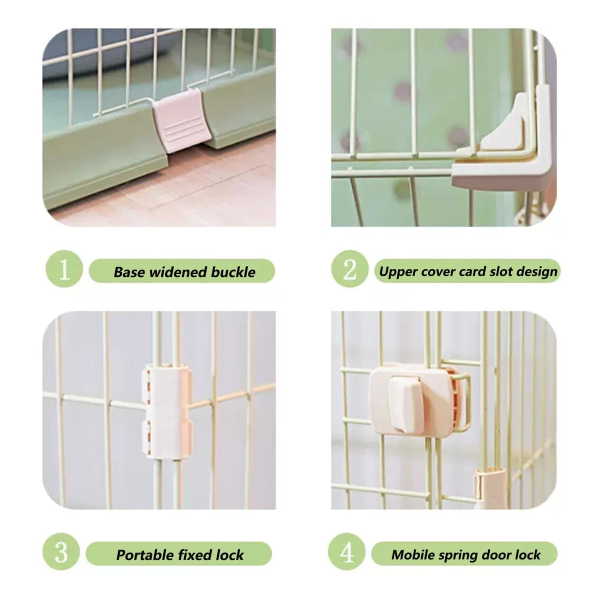 3/4-Tier Cat Cage Playpen with 3 Platforms, 3 Doors & 2 Ramps E867400