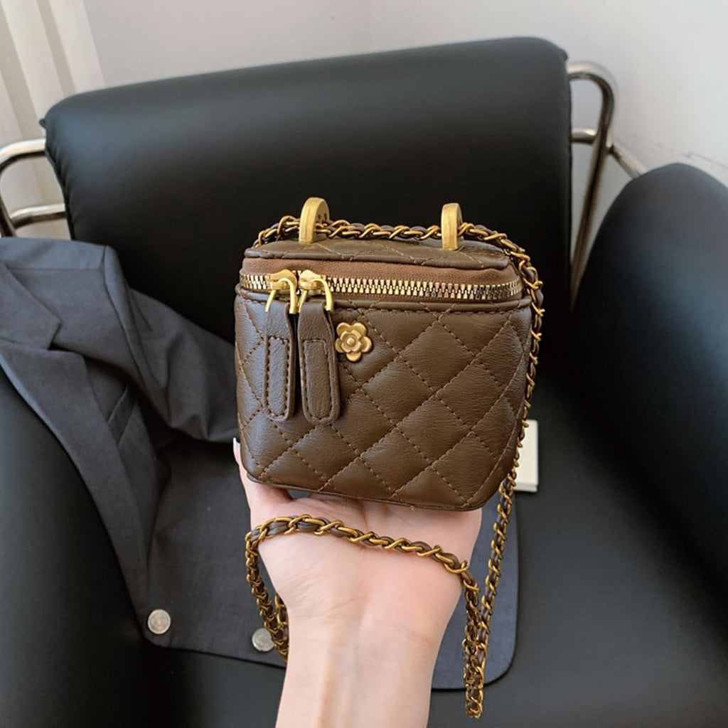 Quilted Leather Crossbody Bag with Chain Strap H83752