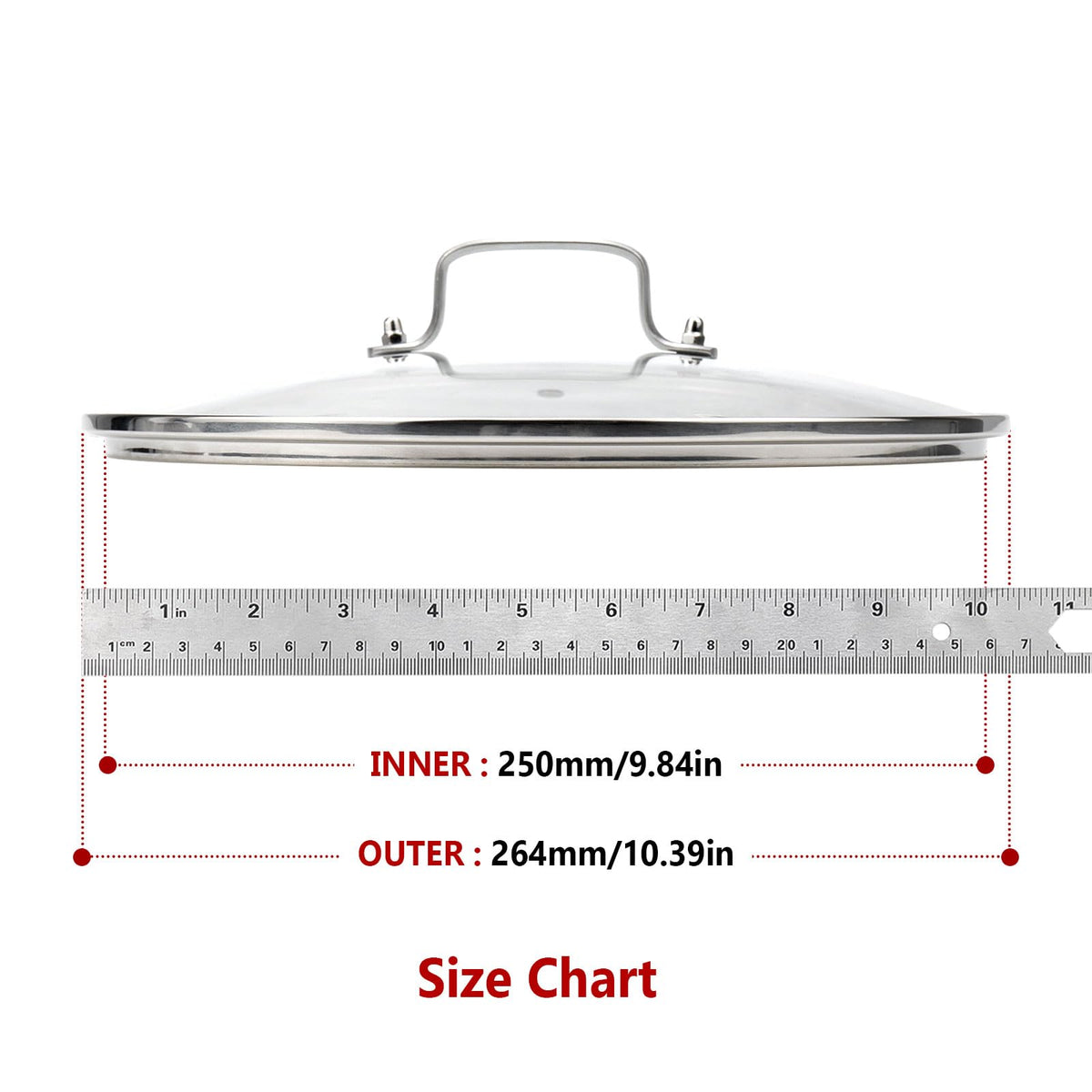 10" Tempered Glass Lid T817