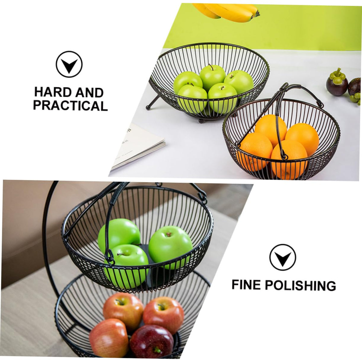 Double Layer Iron Fruit Basket L2705