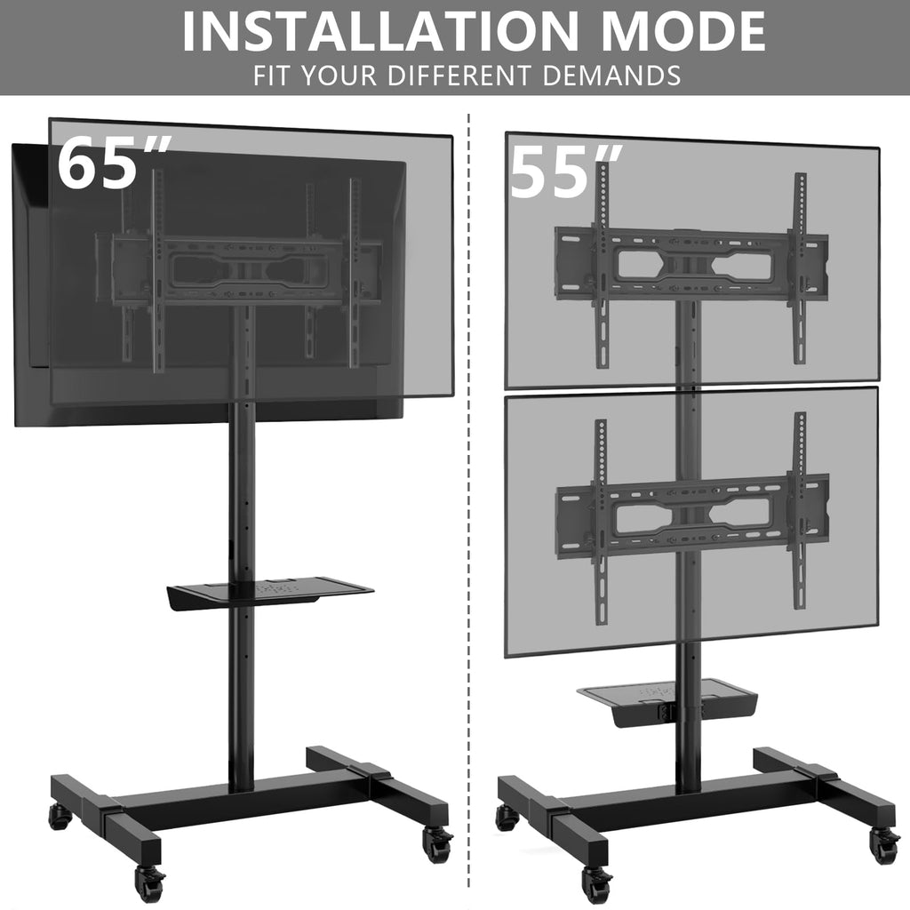 Mobile Dual TV Stand for Two 32-65 Inch Flat Panel Curved TV B43689