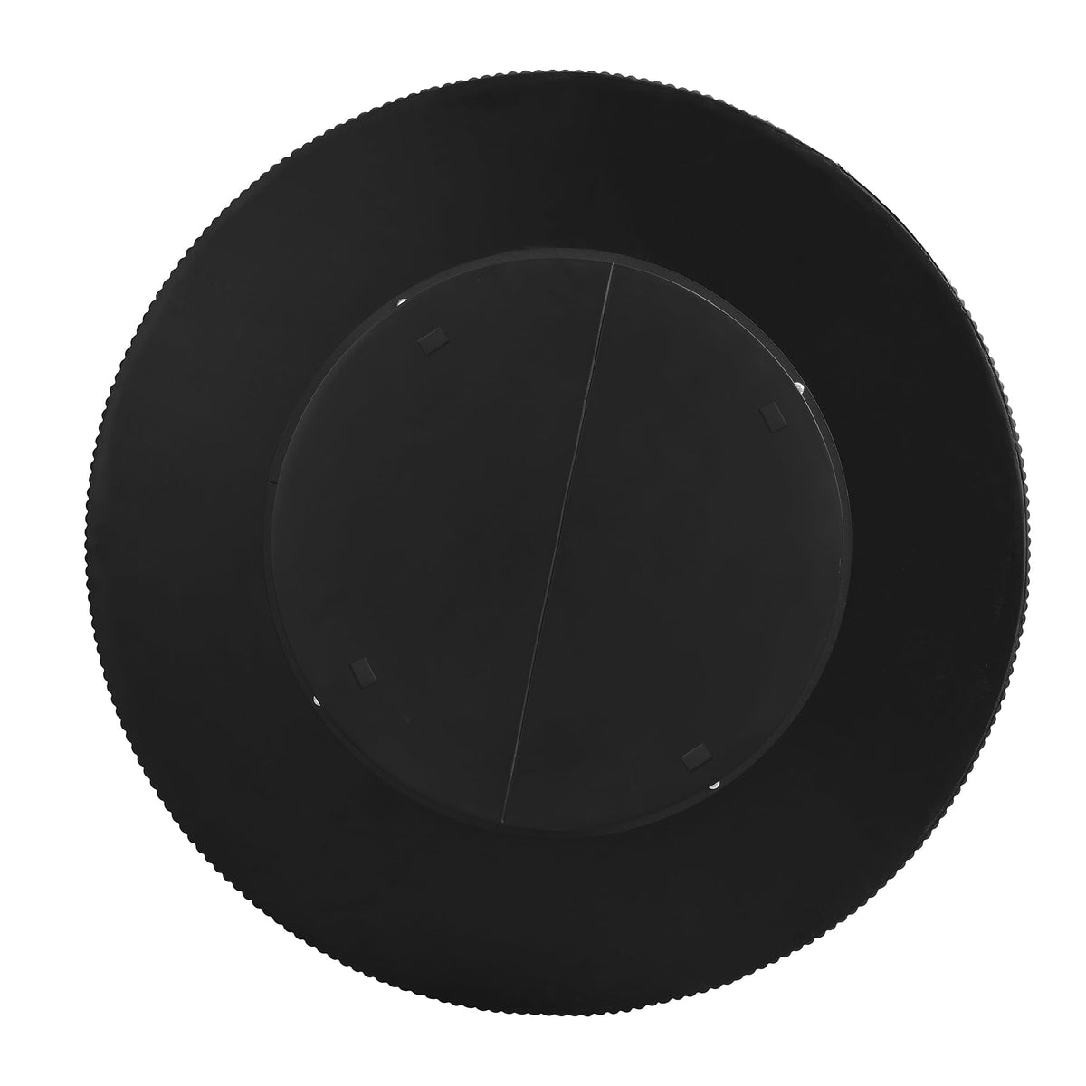 Round Coffee Table, 31.5" Fluted Pedestal Wood Table, Black J625