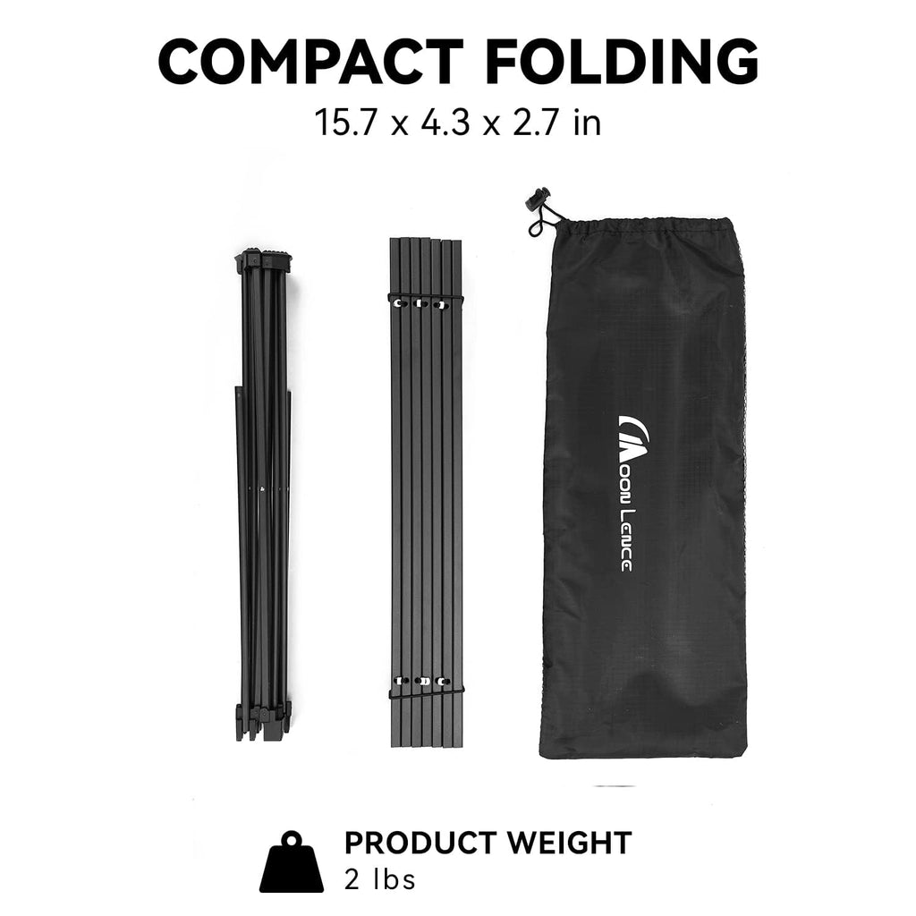 Ultralight Folding Camping Table with Carry Bag Black D8756