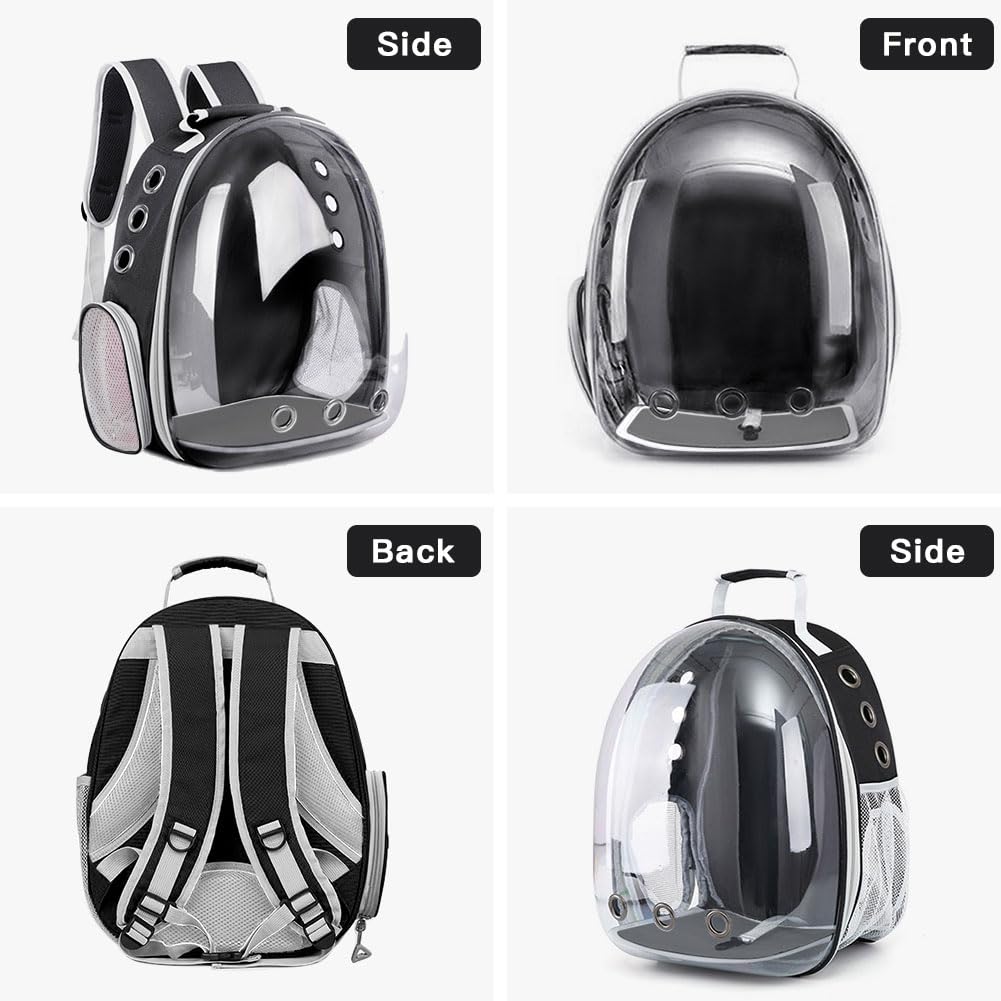 Pet Backpack Carrier with Clear Front and Harness U52354