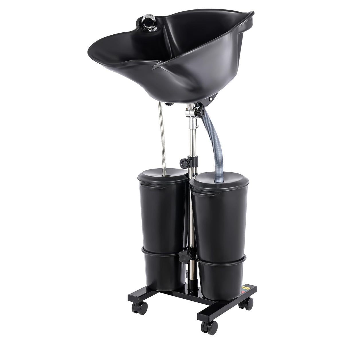 Portable Height and Angle Adjustable Shampoo Basin with 2 Water Buckets and 4 Wheels S717239