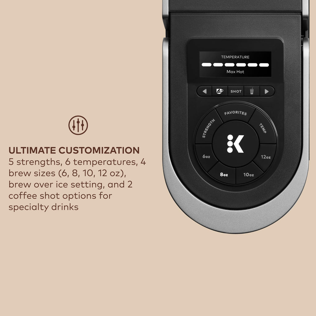 Single Serve Coffee Maker with Built-In Frother, 6 Brew Sizes, Black T499026