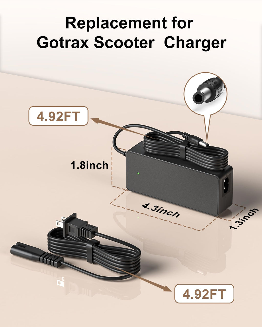 42V 2A Electric Scooter Charger with LED Indicator Light L714
