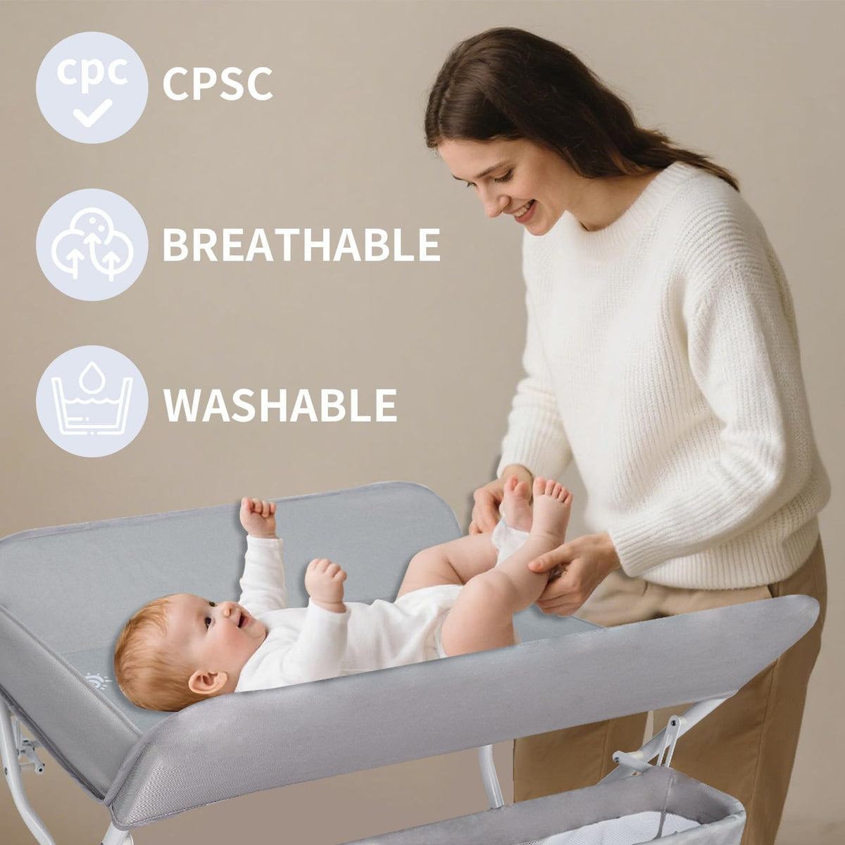 Portable Folding Baby Changing Table with Safety Belt O95276