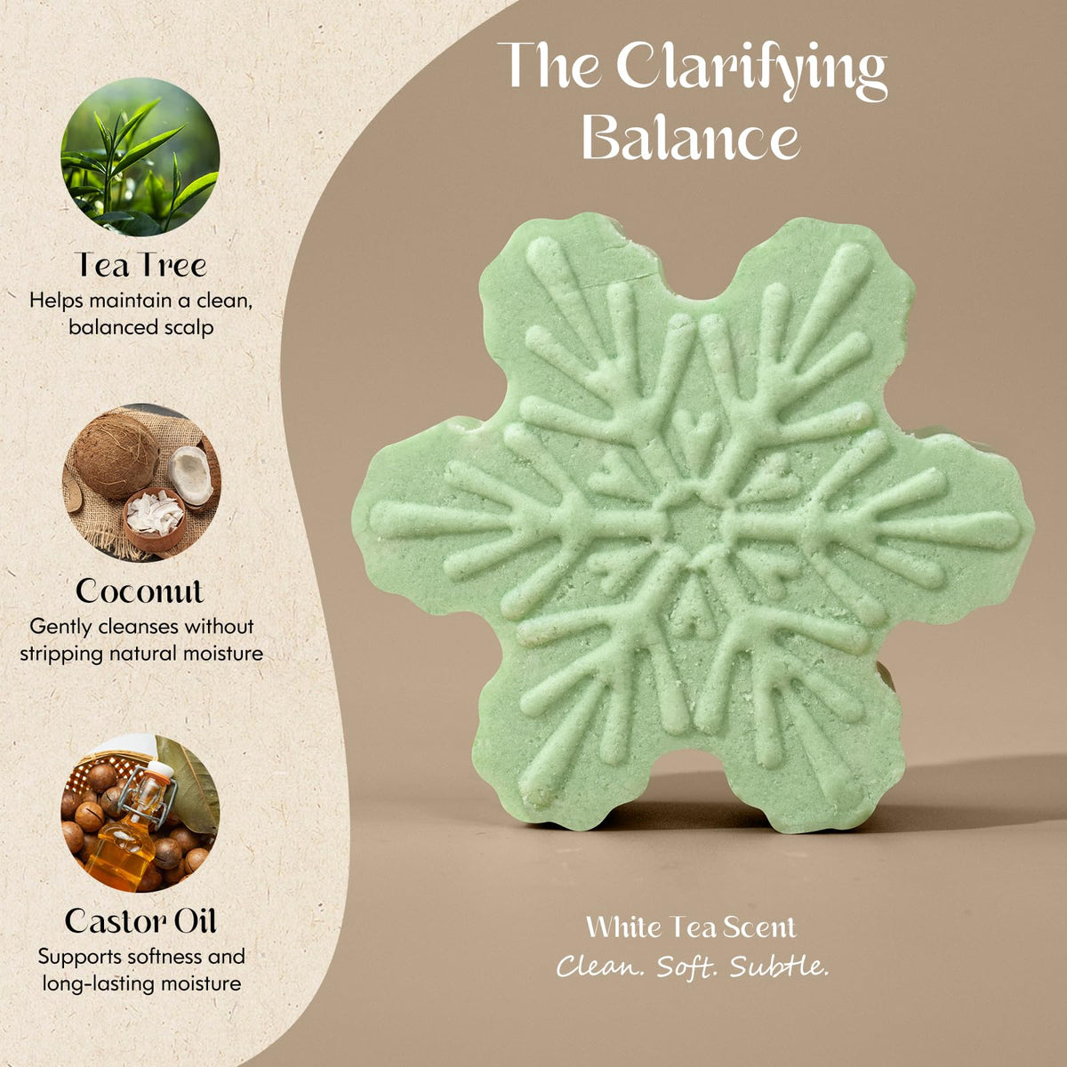 Tea Tree Clarifying Shampoo Bar & Rice Water Protein Conditioner Bar Set 2 pack C554