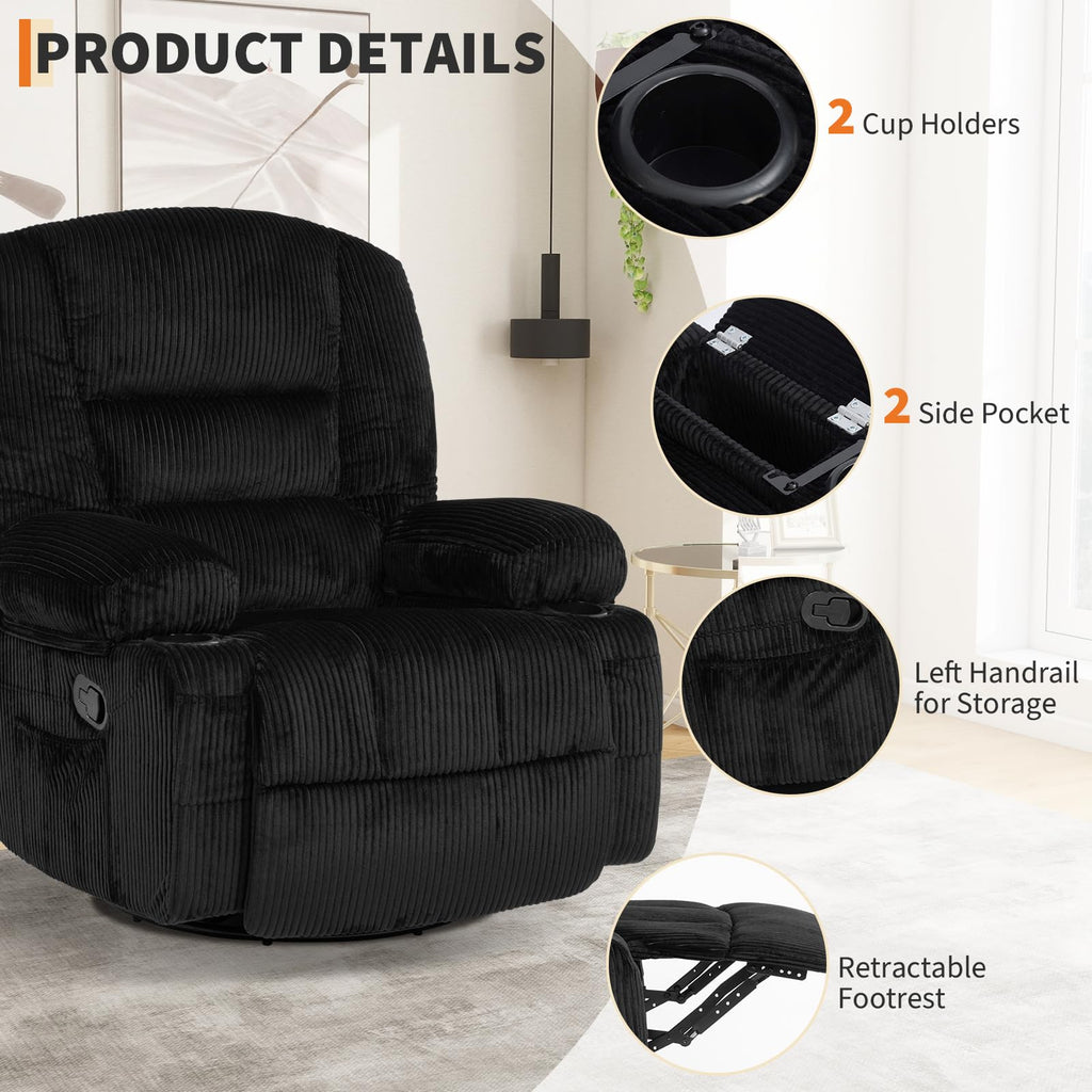 Oversized Swivel Rocker Recliner Chair C499