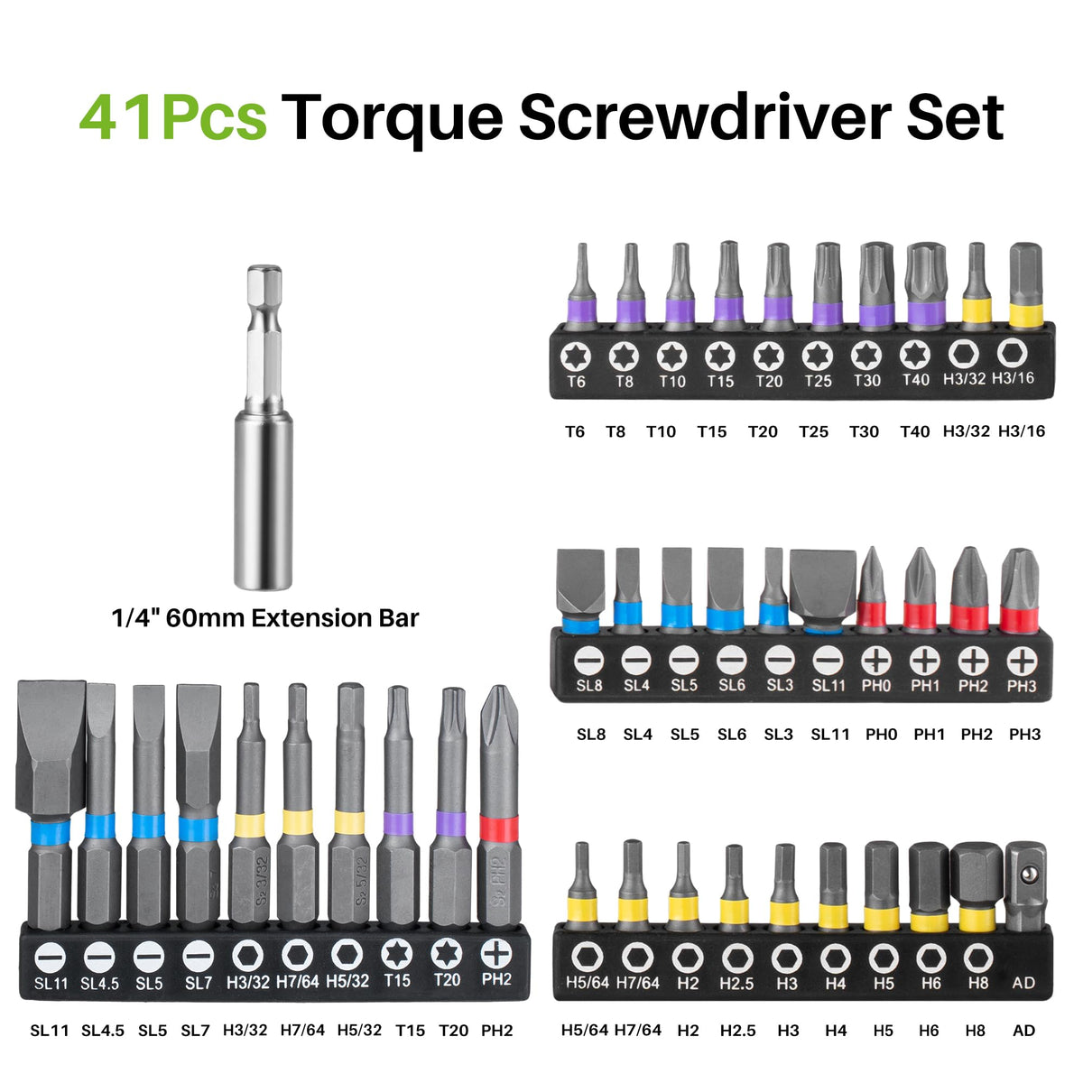 43Pcs Torque Screwdriver D75200