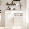 White Tilt Out Trash Can Cabinet B9455