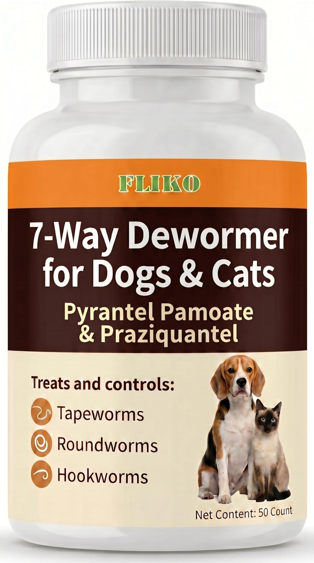 7 Way Dewormer Flavored Chewables for Dogs & Cats, 50 Count R62502