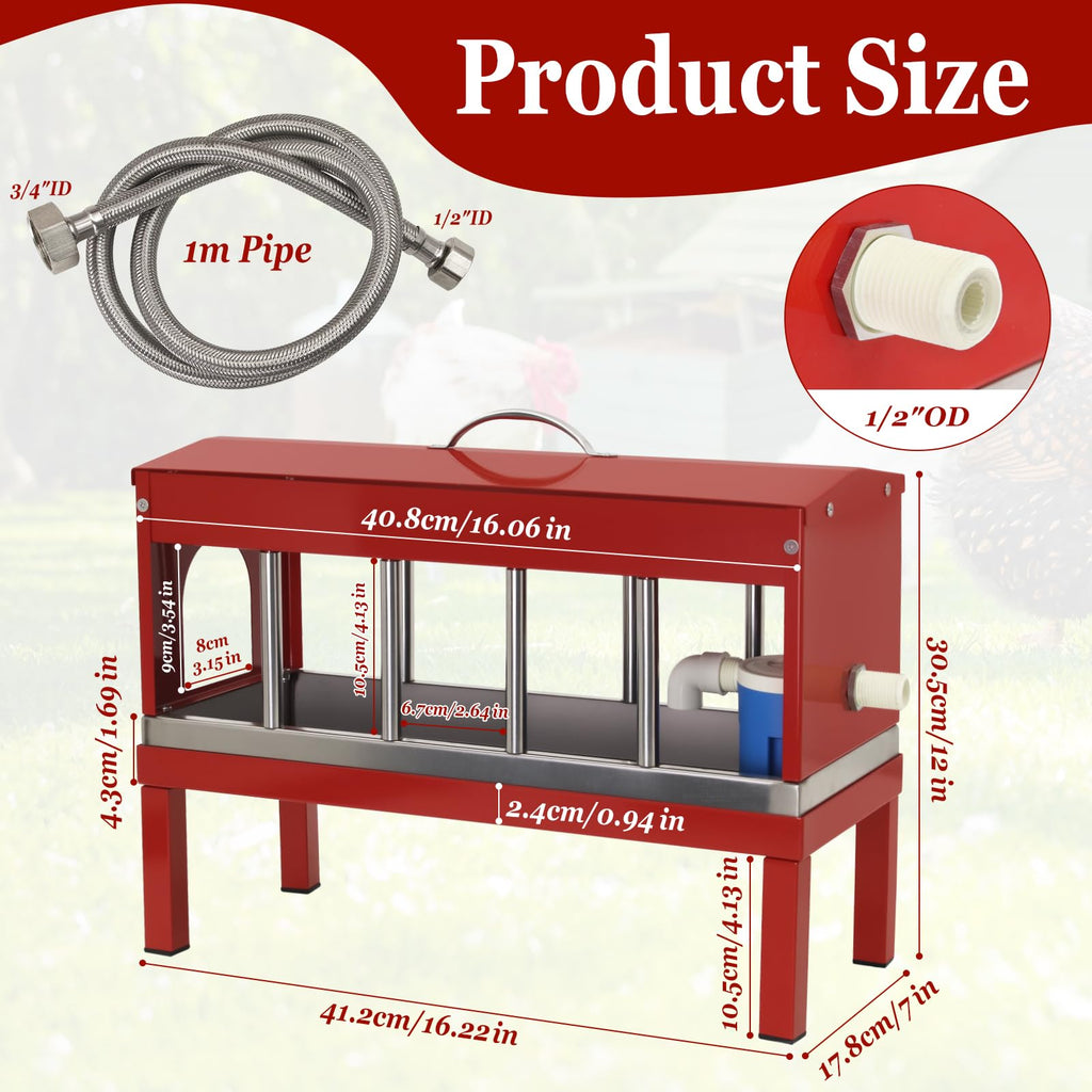 Automatic Stainless Steel Poultry Waterer Dispenser C906