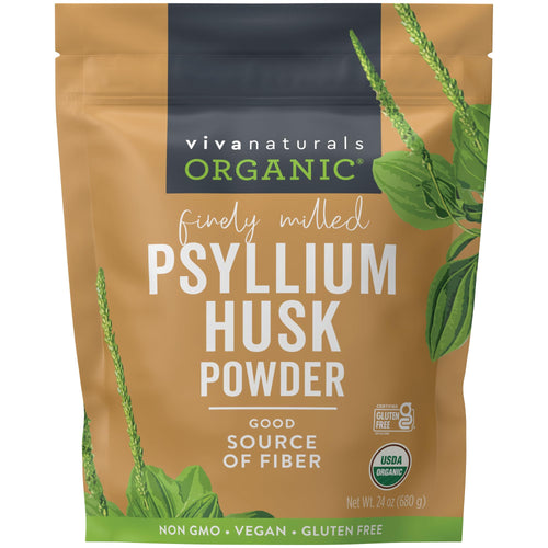 24 oz Organic Psyllium Husk Powder and 100 Count Medicated Cooling Pads K461430