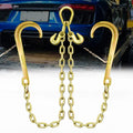 Grade 80 Chain V-Bridle 3/8In x 2Ft with J Hooks and Grab Hooks O74281
