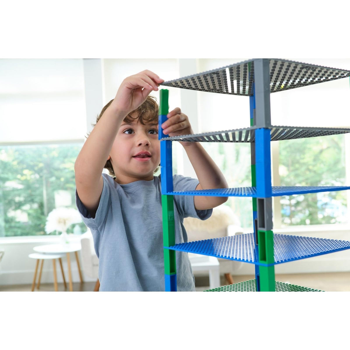 10 x 10 in 6 Baseplates with 50 Stackers Building Toy Blocks M18132