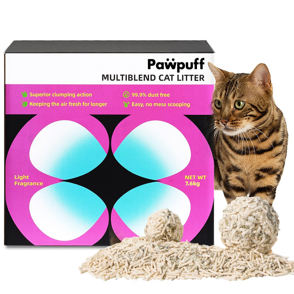 Clumping Cat Litter 99.9% Dust Free Flushable Mixed Tofu and Bentonite Odor Control 16.8lb O901078